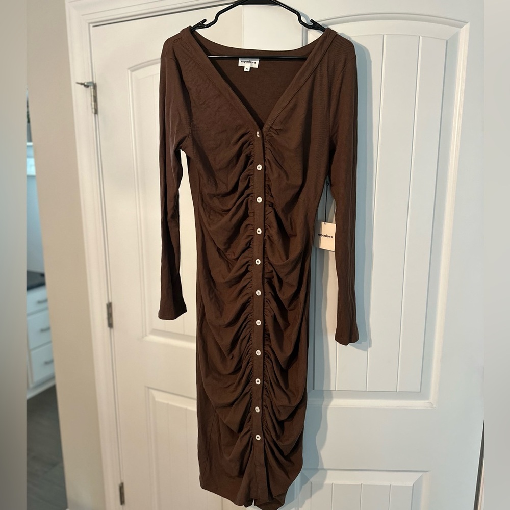 Brand new Brown superdown Midi dress